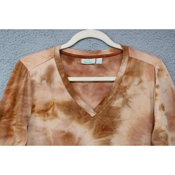 LOGO Lounge Tie Dye Long Sleeve Tunic Top-Size Medium-Boho-Pockets - Picture 3 of 10